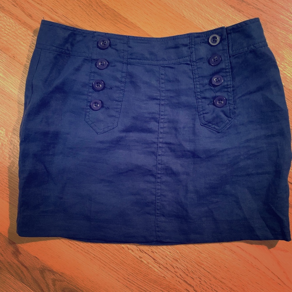 Navy blue skirt with side buttons detail size 2
